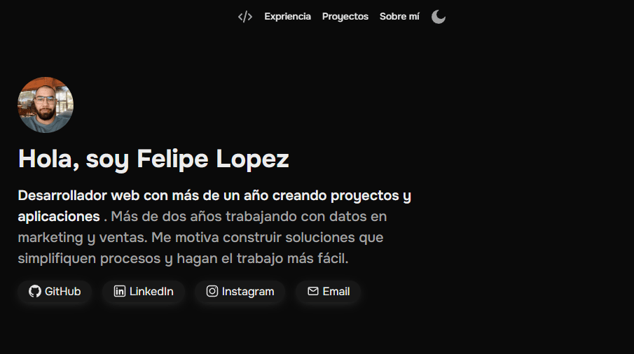 Captura del proyecto portafolio